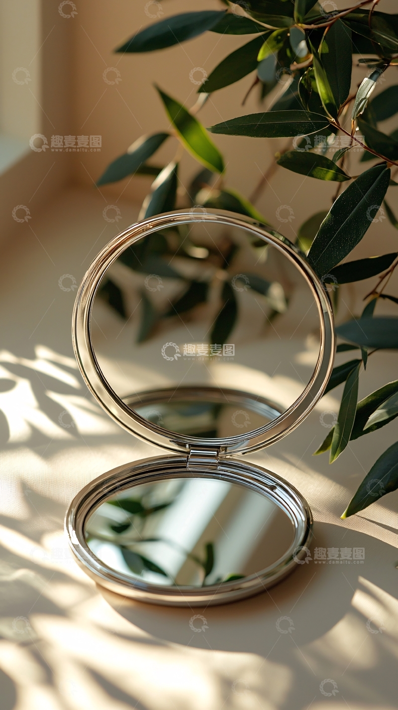 高清大图下载【趣麦麦图】简约时尚折叠化妆镜