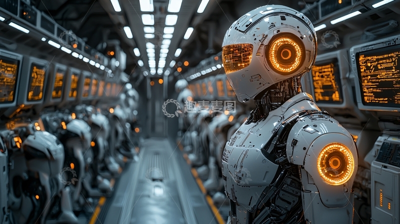 高清大图下载【趣麦麦图】未来机器人工厂