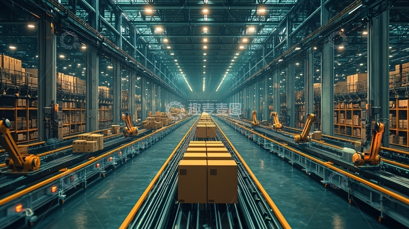 高清大图下载【趣麦麦图】现代化智能物流仓库