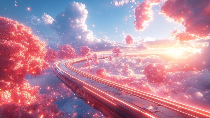 高清大图下载【趣麦麦图】云端公路