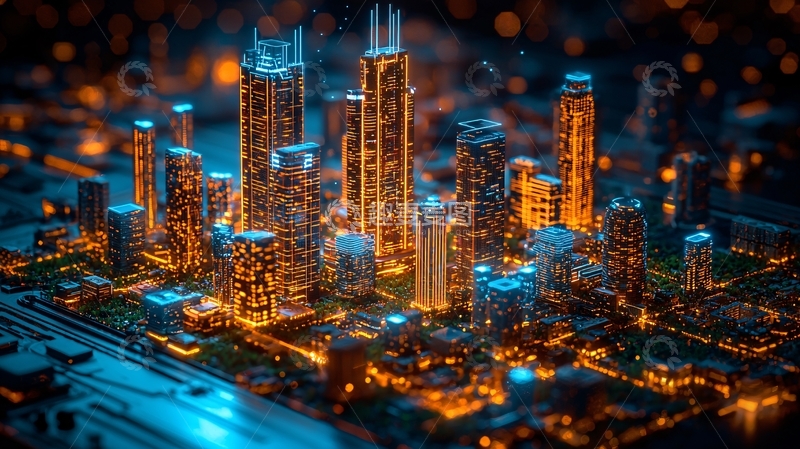 高清大图下载【趣麦麦图】电路板上的城市