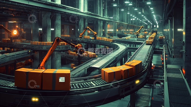 高清大图下载【趣麦麦图】现代化智能物流仓库