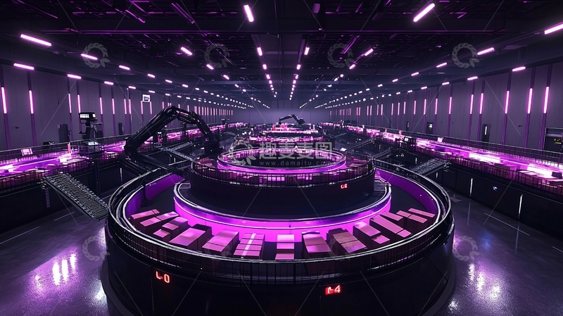 高清大图下载【趣麦麦图】紫色灯光未来科技感车间