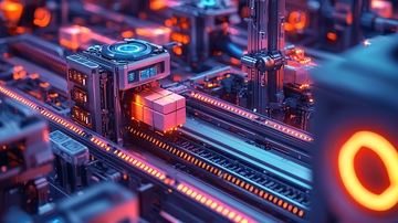 未来科技感自动化生产线