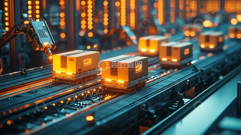 高清大图下载【趣麦麦图】自动化包裹分拣系统