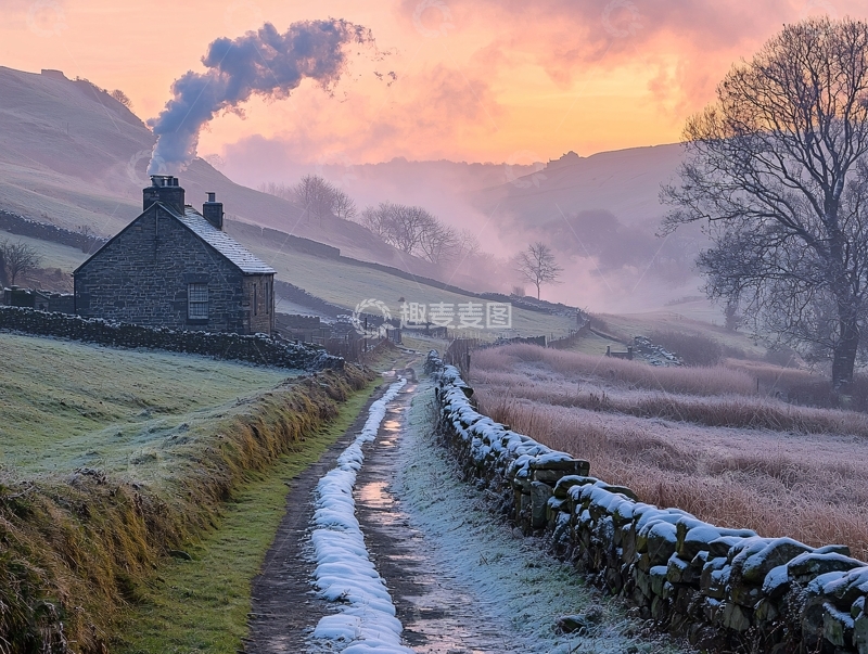高清大图下载【趣麦麦图】宁静的乡村清晨景色