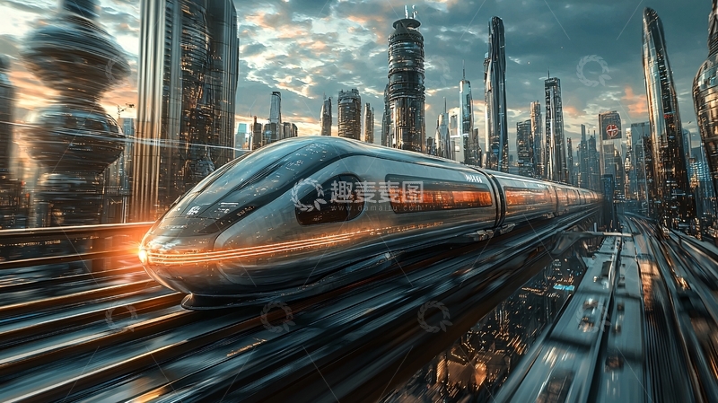 高清大图下载【趣麦麦图】未来都市高铁