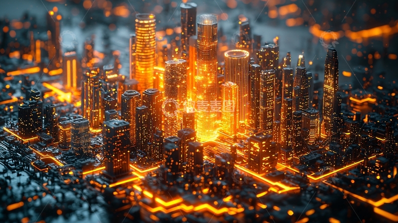 高清大图下载【趣麦麦图】燃烧的金属城市