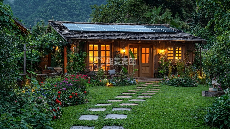 高清大图下载【趣麦麦图】夜晚森林小屋