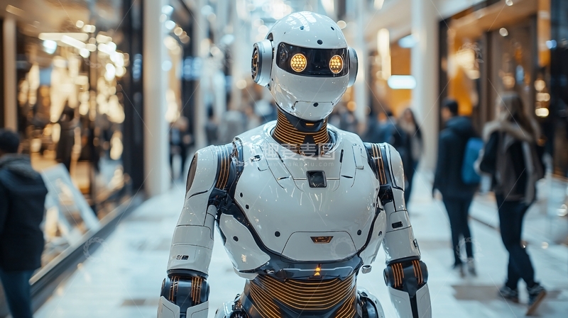 高清大图下载【趣麦麦图】商场里的类人机器人