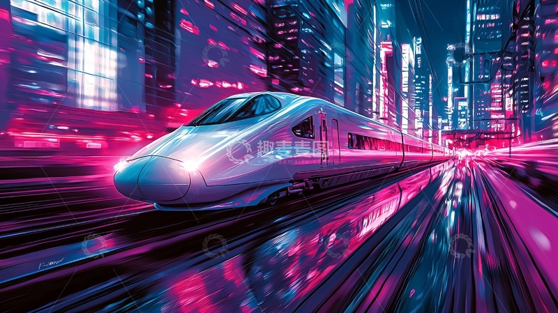 高清大图下载【趣麦麦图】未来都市高铁