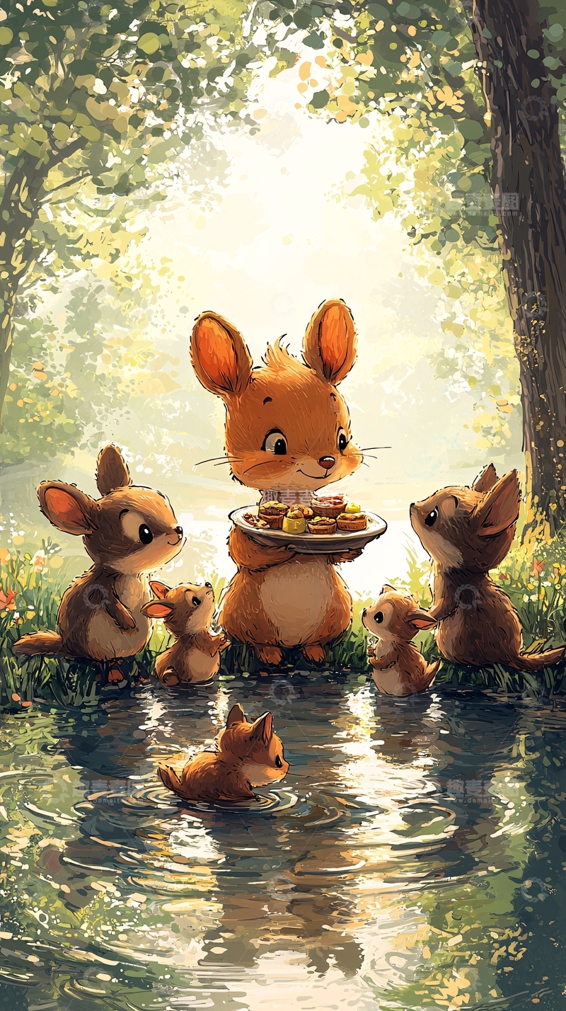 高清大图下载【趣麦麦图】温馨的家庭聚会野餐