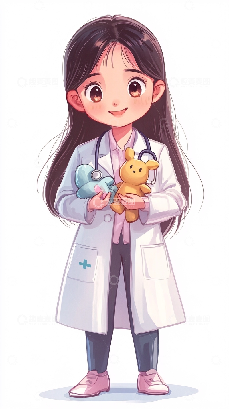 高清大图下载【趣麦麦图】可爱小女孩医生