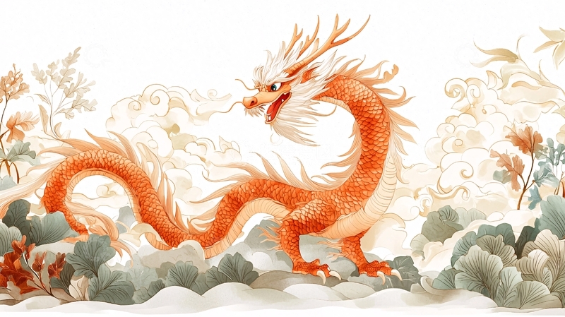 高清大图下载【趣麦麦图】水彩龙