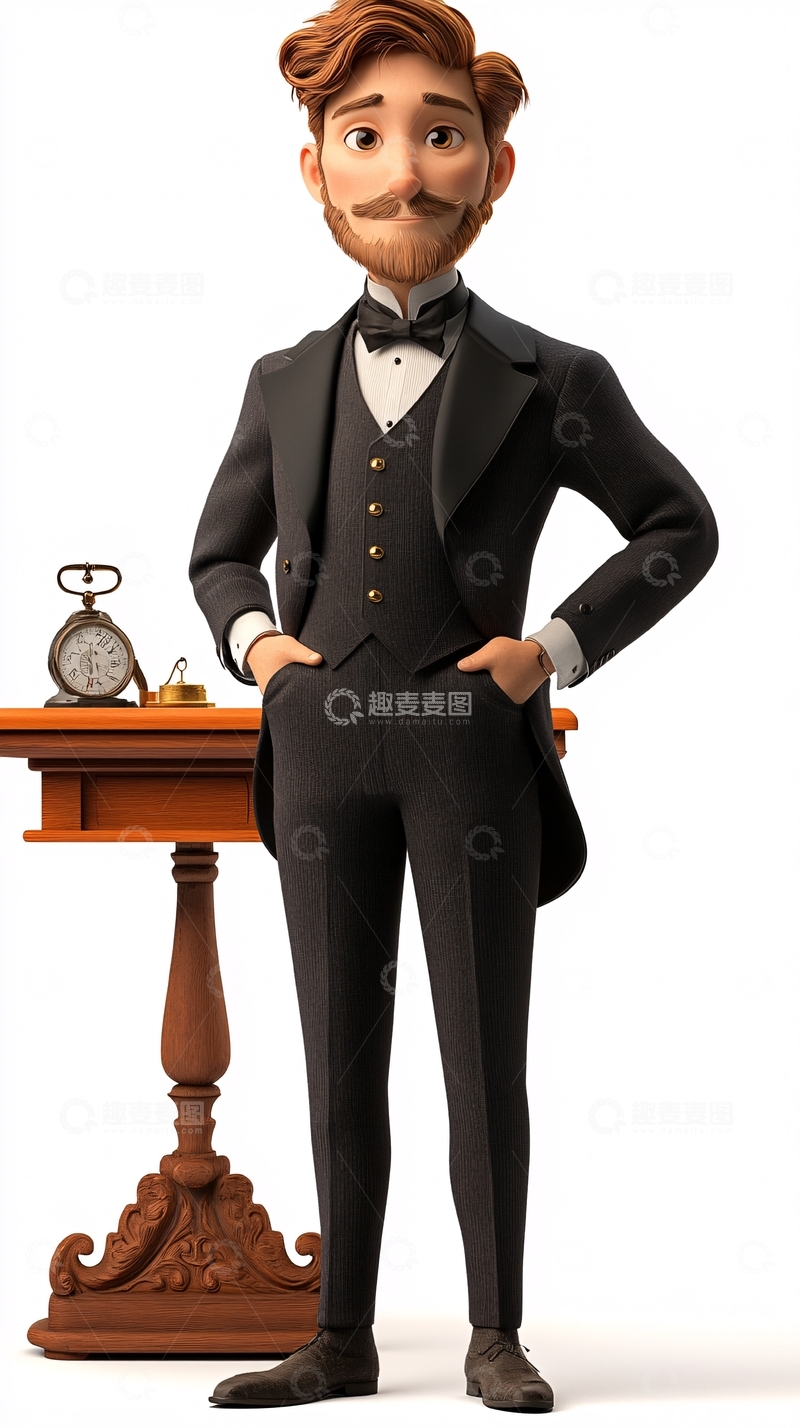 高清大图下载【趣麦麦图】复古绅士卡通人物