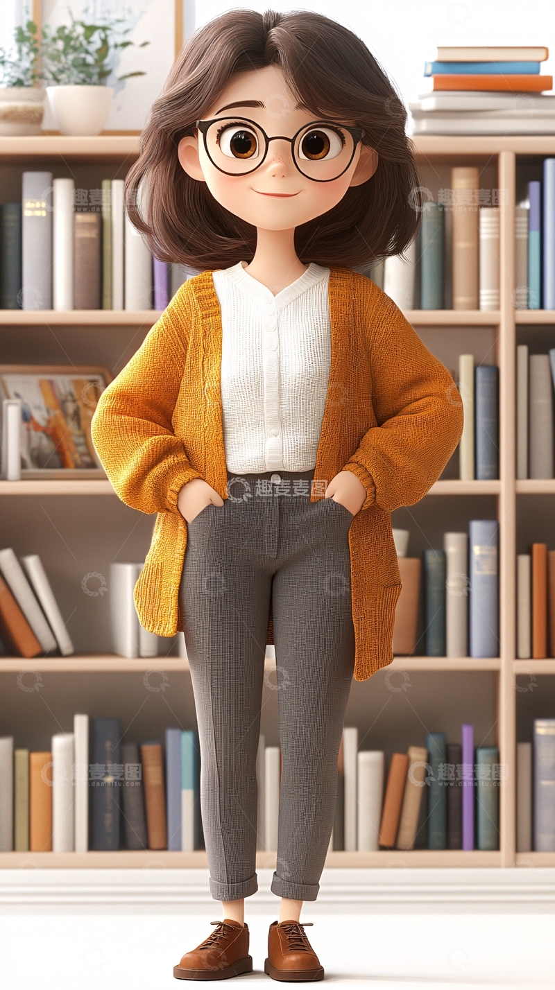高清大图下载【趣麦麦图】可爱卡通女孩