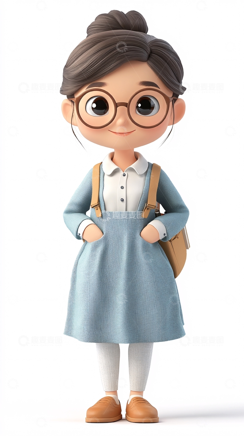 高清大图下载【趣麦麦图】可爱卡通女孩