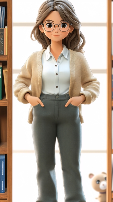 温柔知性卡通女孩