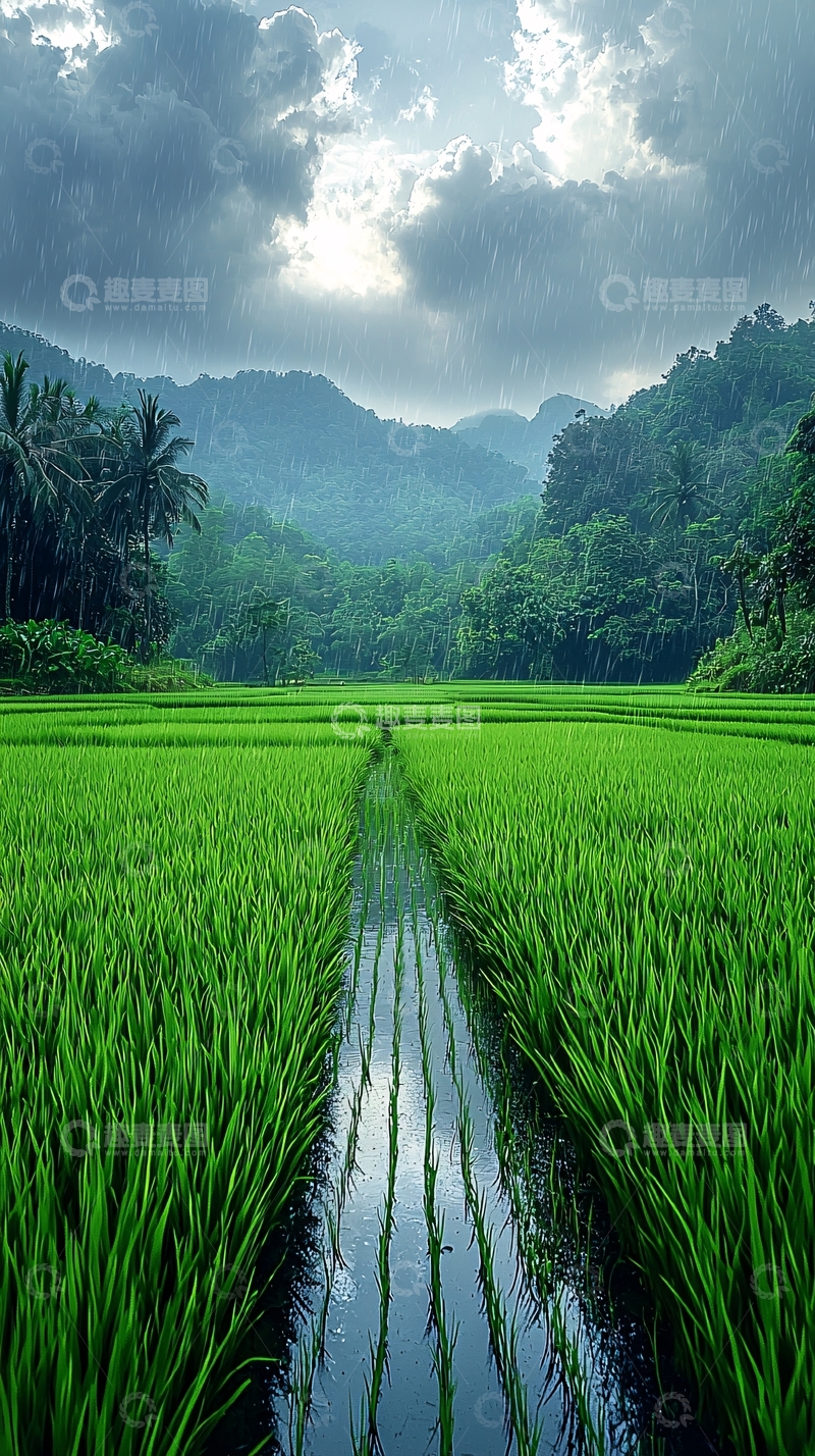 高清大图下载【趣麦麦图】绿色稻田