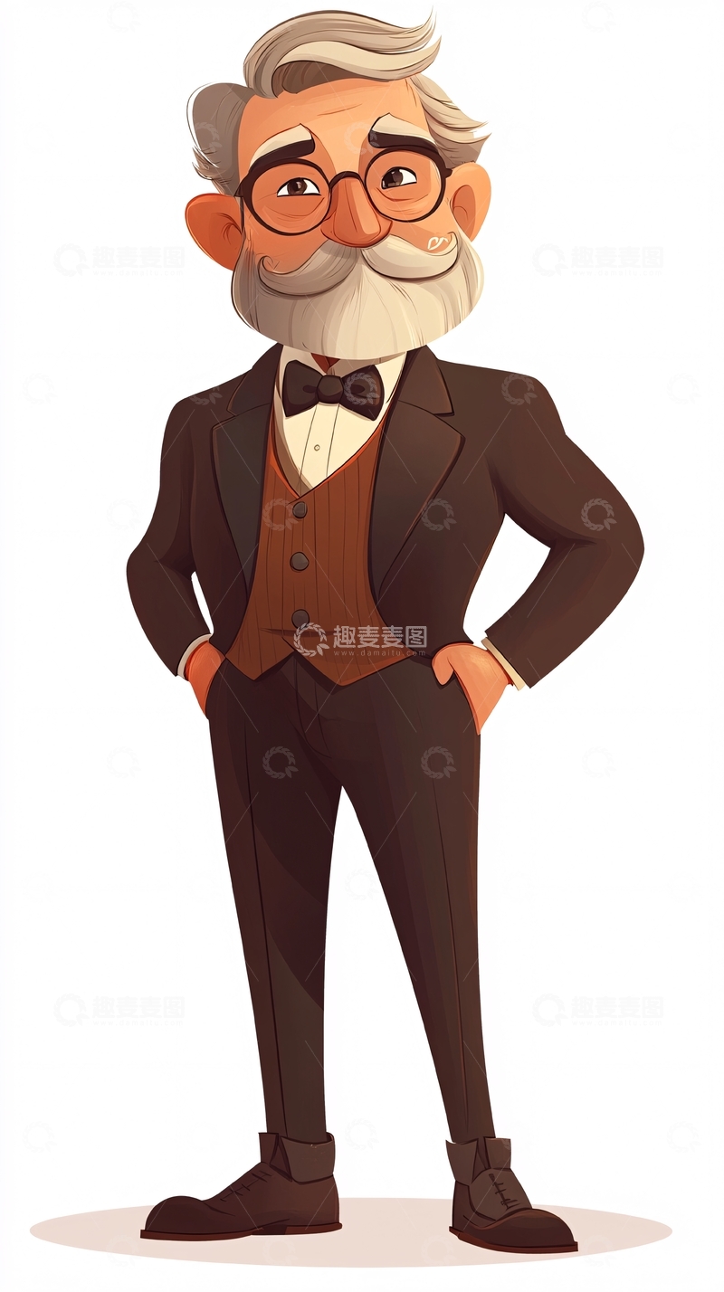 高清大图下载【趣麦麦图】绅士卡通形象