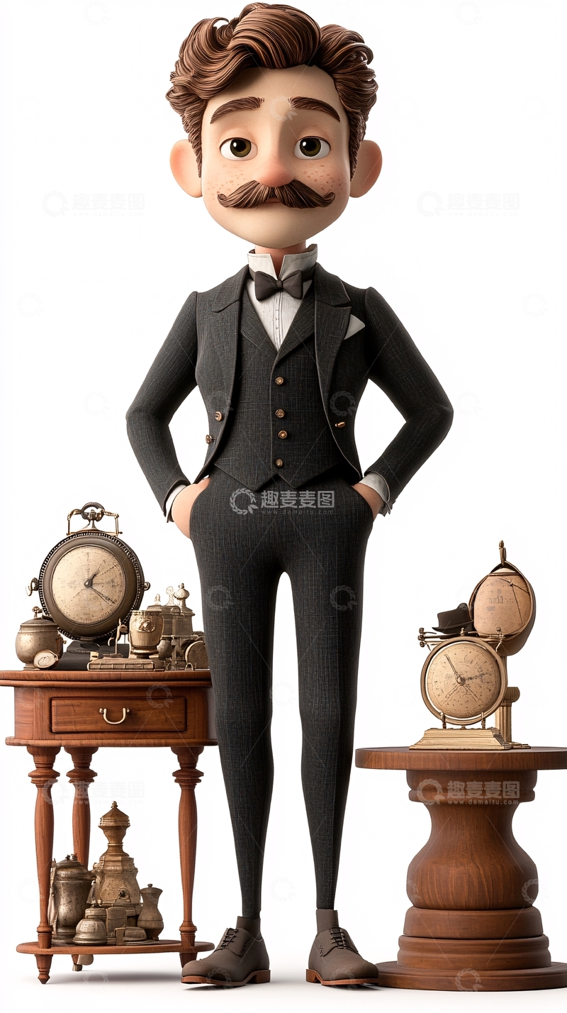 高清大图下载【趣麦麦图】复古绅士卡通人物