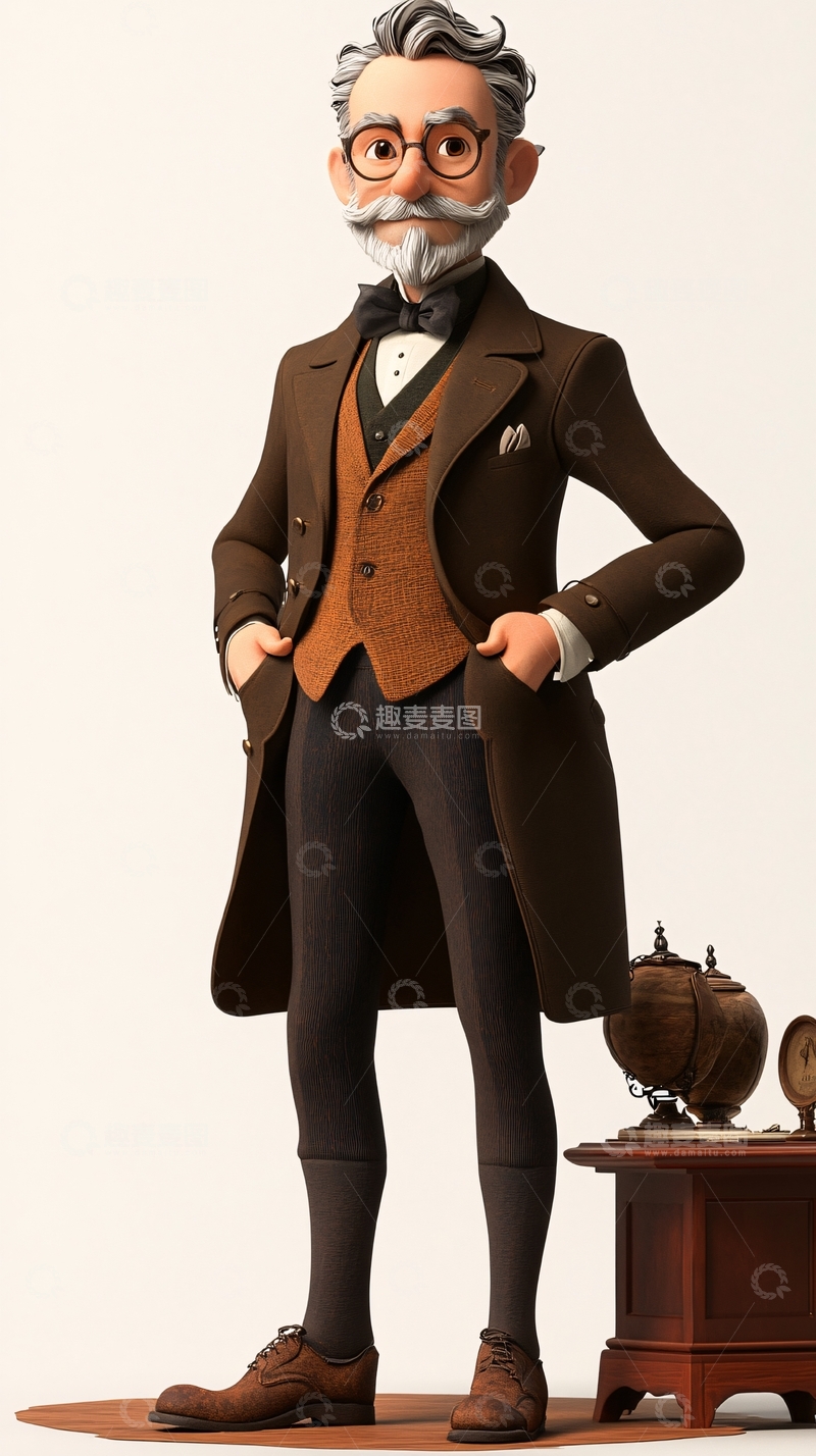 高清大图下载【趣麦麦图】卡通绅士