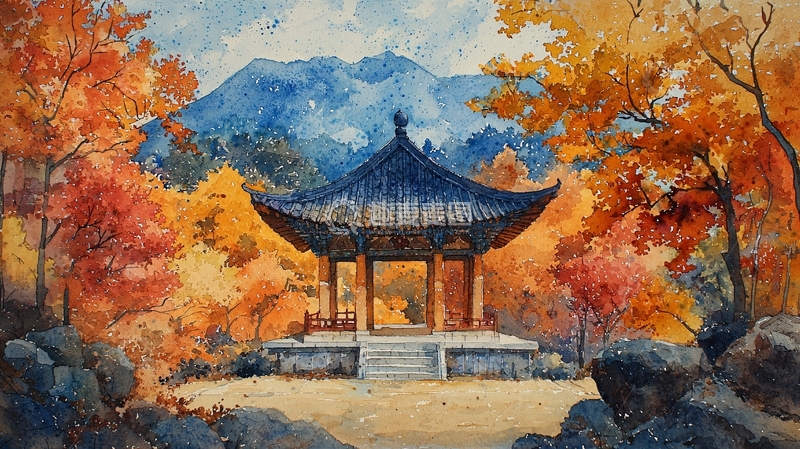高清大图下载【趣麦麦图】秋景山水画