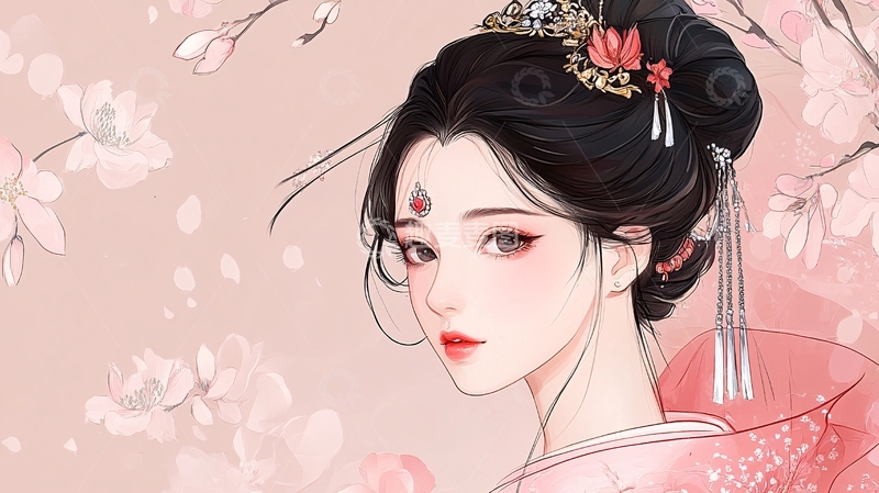 高清大图下载【趣麦麦图】古风美女