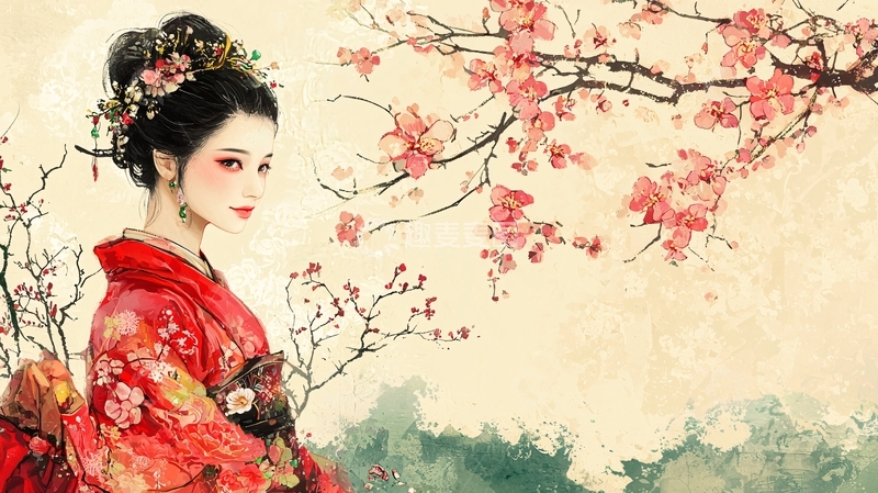 高清大图下载【趣麦麦图】水墨画仕女