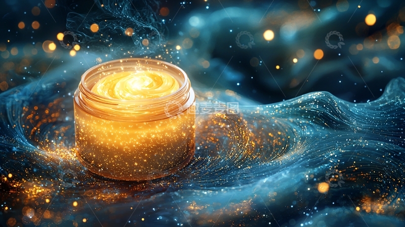 高清大图下载【趣麦麦图】闪耀星空下的玻璃罐蜡烛