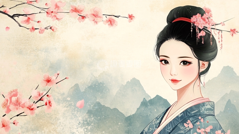 高清大图下载【趣麦麦图】古风美女