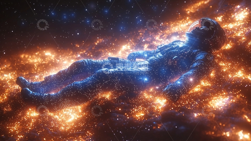 高清大图下载【趣麦麦图】火焰中宇航员