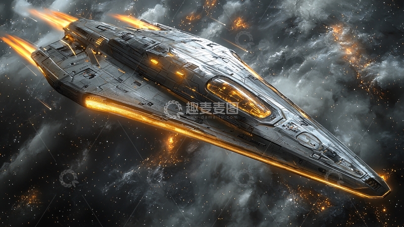 高清大图下载【趣麦麦图】宇宙飞船太空战斗