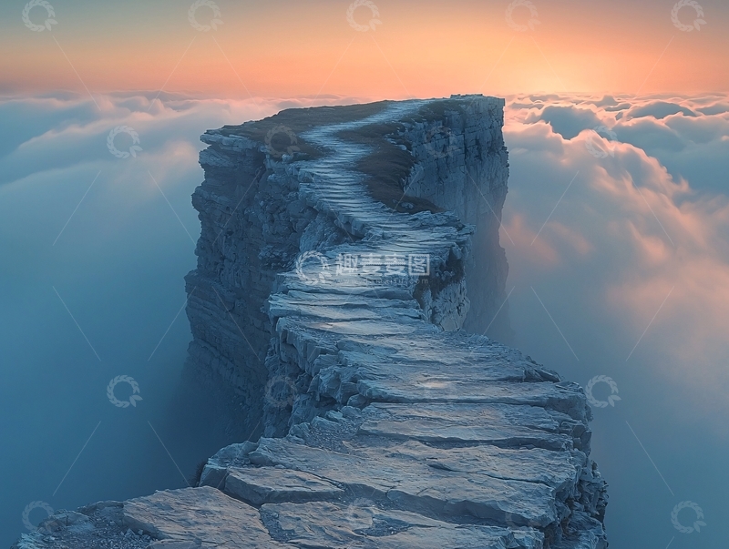 高清大图下载【趣麦麦图】云海之上的蜿蜒道路