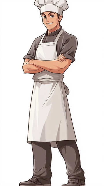 自信笑容的男厨师