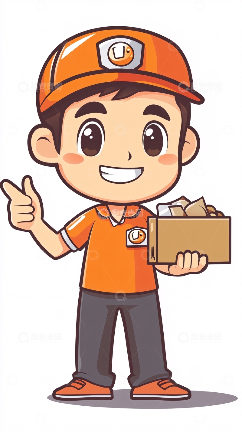 高清大图下载【趣麦麦图】卡通快递员