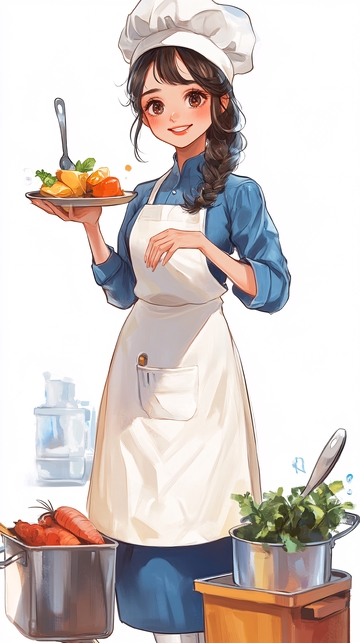 女厨师卡通