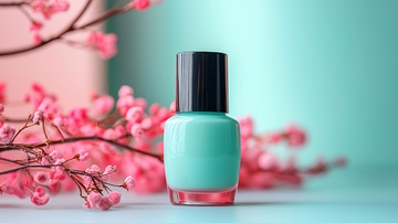 浅蓝色指甲油瓶