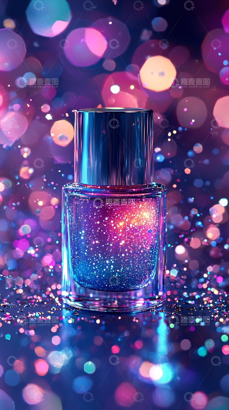 高清大图下载【趣麦麦图】-闪亮星空香水瓶
