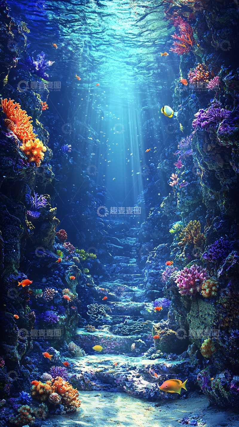 高清大图下载【趣麦麦图】水下世界奇幻景色