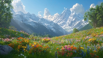 雪山花海