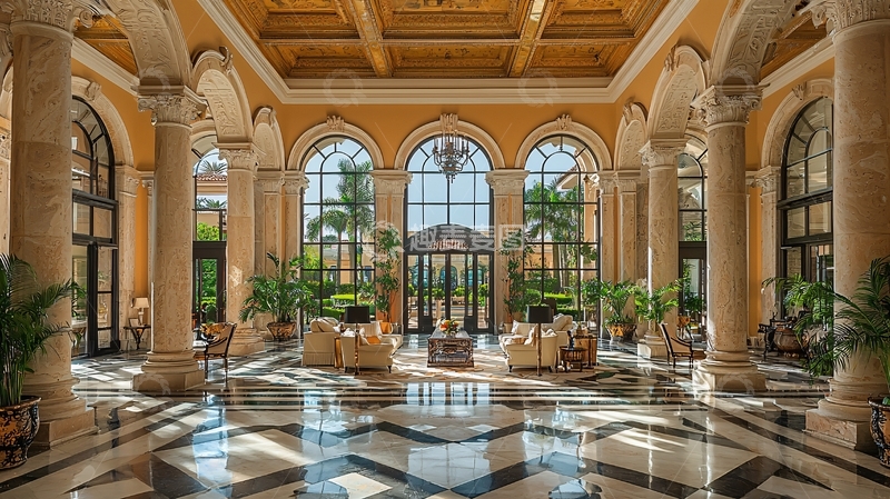 高清大图下载【趣麦麦图】奢华酒店大堂内景