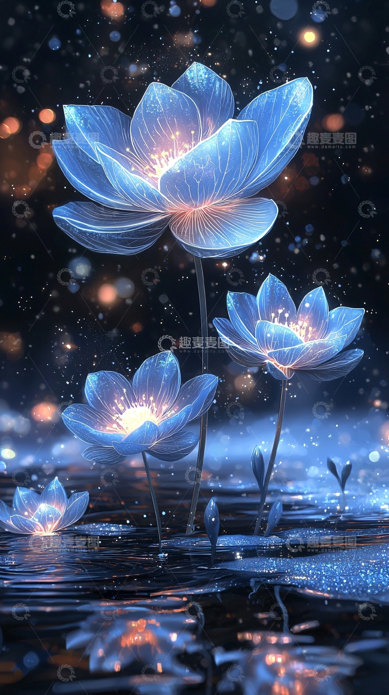 高清大图下载【趣麦麦图】蓝光莲花