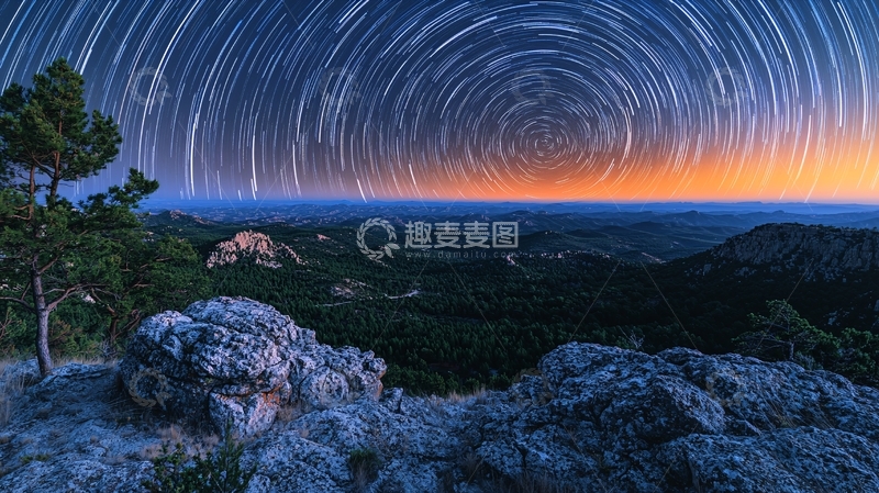 高清大图下载【趣麦麦图】星空旋转轨迹