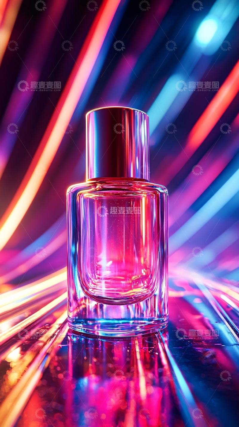 高清大图下载【趣麦麦图】霓虹灯下的香水瓶