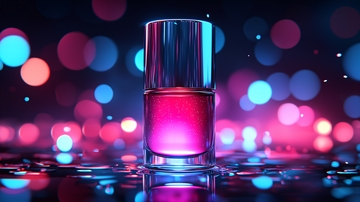 炫彩灯光下的香水瓶