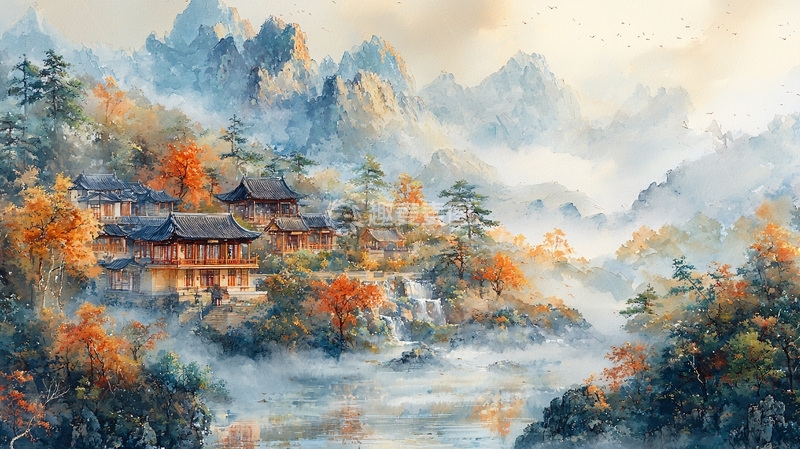 高清大图下载【趣麦麦图】水墨画山水