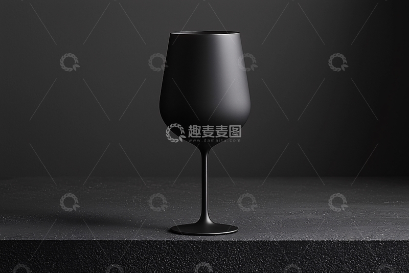 高清大图下载【趣麦麦图】黑色酒杯极简风格特写