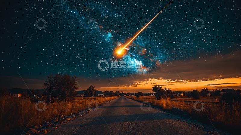 高清大图下载【趣麦麦图】流星划过夜空2