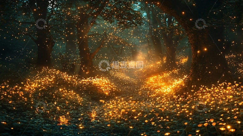 高清大图下载【趣麦麦图】萤火虫森林15